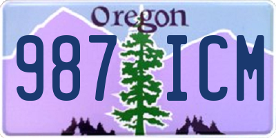 OR license plate 987ICM