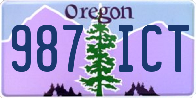 OR license plate 987ICT