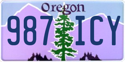 OR license plate 987ICY