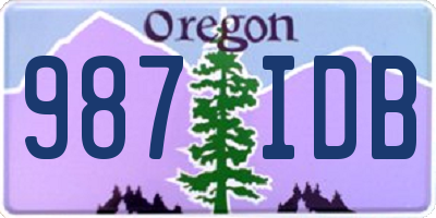 OR license plate 987IDB