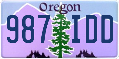 OR license plate 987IDD
