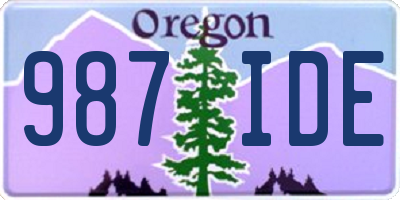 OR license plate 987IDE