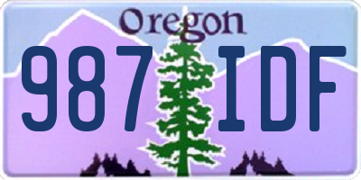 OR license plate 987IDF