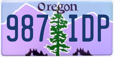 OR license plate 987IDP