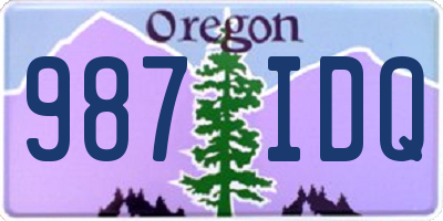OR license plate 987IDQ