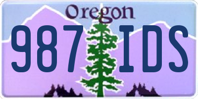 OR license plate 987IDS