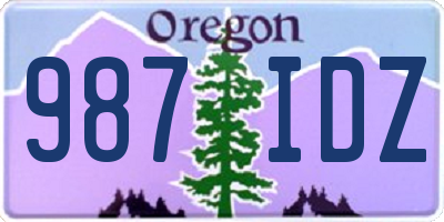 OR license plate 987IDZ