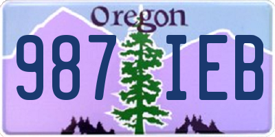OR license plate 987IEB