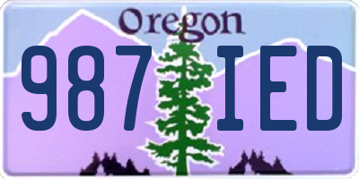 OR license plate 987IED