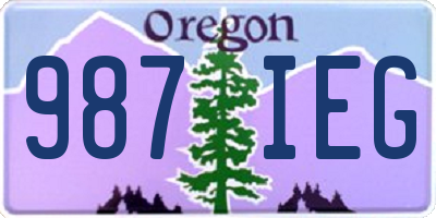 OR license plate 987IEG