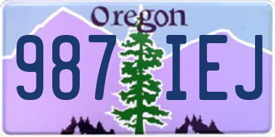 OR license plate 987IEJ