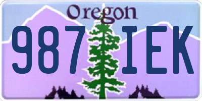 OR license plate 987IEK