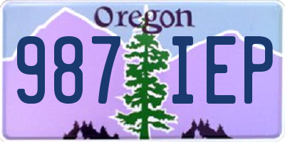 OR license plate 987IEP