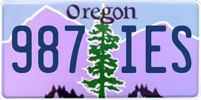 OR license plate 987IES