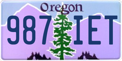 OR license plate 987IET