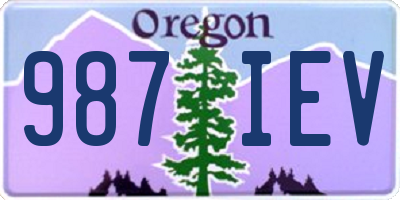 OR license plate 987IEV