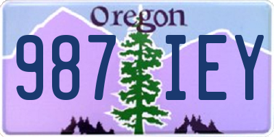 OR license plate 987IEY