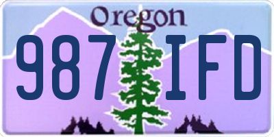 OR license plate 987IFD