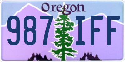 OR license plate 987IFF