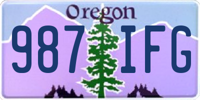 OR license plate 987IFG