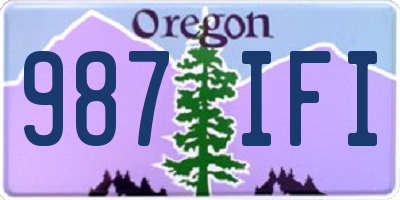 OR license plate 987IFI