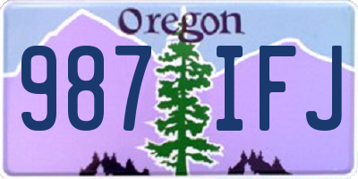 OR license plate 987IFJ