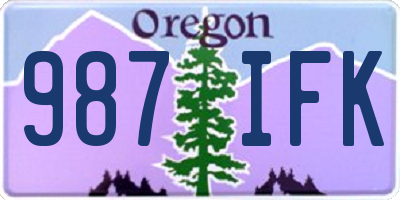 OR license plate 987IFK