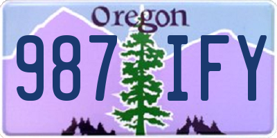 OR license plate 987IFY