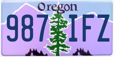 OR license plate 987IFZ