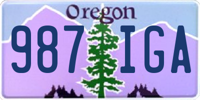 OR license plate 987IGA
