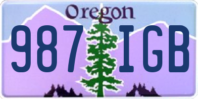 OR license plate 987IGB