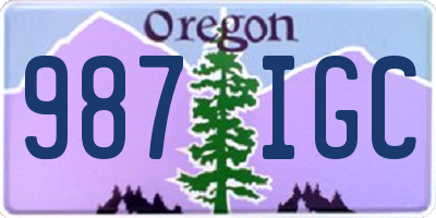 OR license plate 987IGC