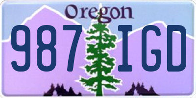 OR license plate 987IGD