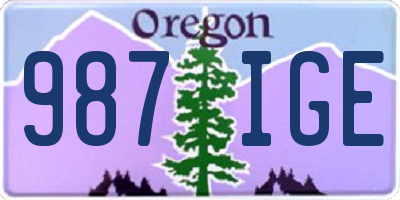 OR license plate 987IGE