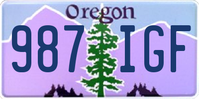 OR license plate 987IGF