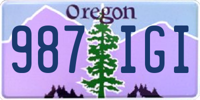 OR license plate 987IGI