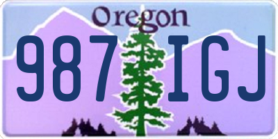 OR license plate 987IGJ