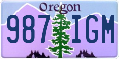 OR license plate 987IGM