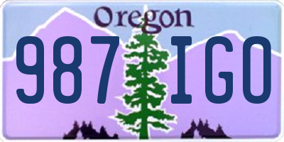 OR license plate 987IGO