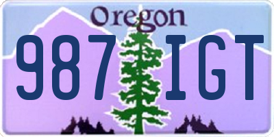 OR license plate 987IGT