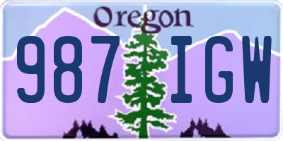 OR license plate 987IGW