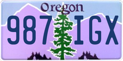 OR license plate 987IGX