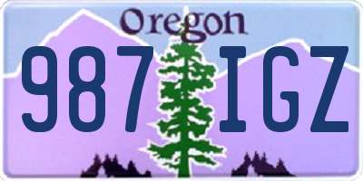 OR license plate 987IGZ