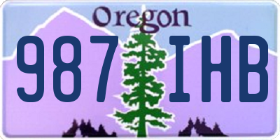 OR license plate 987IHB