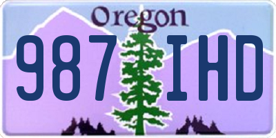 OR license plate 987IHD