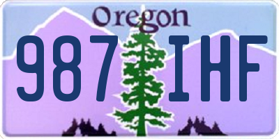 OR license plate 987IHF