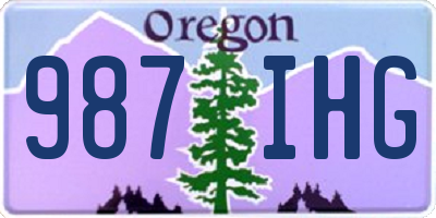 OR license plate 987IHG