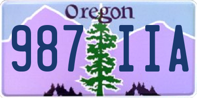OR license plate 987IIA