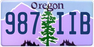 OR license plate 987IIB