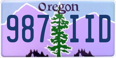 OR license plate 987IID